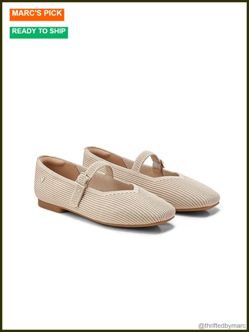 Mary Jane Flats Square Toe Knit Adjustable Strap Casual Women's Shoes
